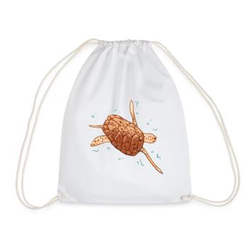 Tortue aquatique - Sac de sport léger - blanc - Devant