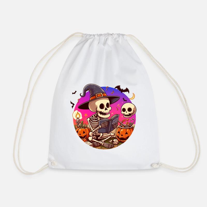 Mr. Bone Spooky Halloween 3 - Drawstring Bag - white
