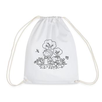 children - Drawstring Bag - white - Front