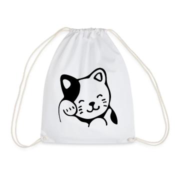 Chat - Sac de sport léger - blanc - Devant