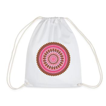 mandala pink lila - Turnbeutel - Weiß - Vorne