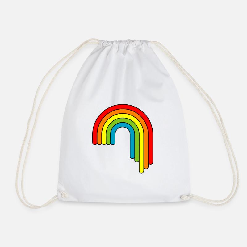 Regenbogen Rainbow - Drawstring Bag - white