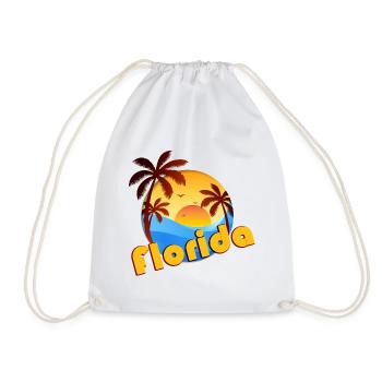 Florida Miami Sommer Sonne Palmen USA Amerika - Turnbeutel - Weiß - Vorne