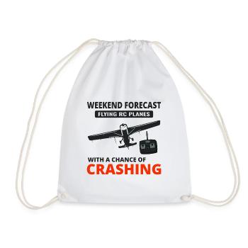 RC Model Planes Airplane Aircraft Pilot Funny Gift - Drawstring Bag - white - Front