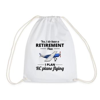 RC Model Planes Airplane Aircraft Pilot Funny Gift - Drawstring Bag - white - Front