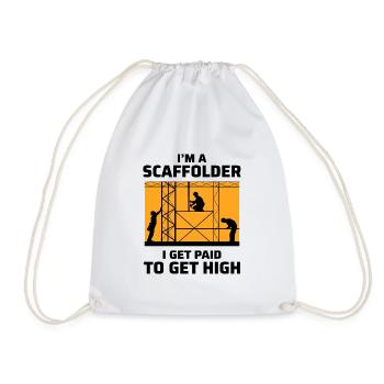 Scaffolder Scaffold Builder Scaffolding Platform - Drawstring Bag - white - Front