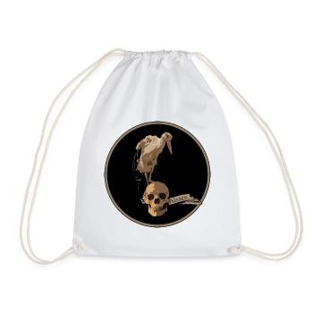Alsace Stork Crane - Drawstring Bag - white - Front