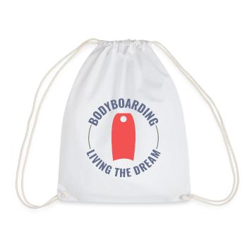 Bodyboarding Bodyboarder Surfing Sea Water Sport - Drawstring Bag - white - Front