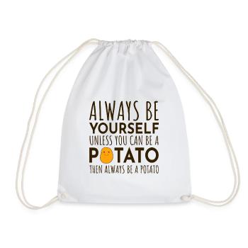 Potato Lover Vegan Farmer Vegetarian Funny - Drawstring Bag - white - Front