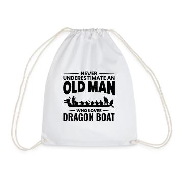 Dragon Boat Racing Crew Grandpa Fathers day - Drawstring Bag - white - Front