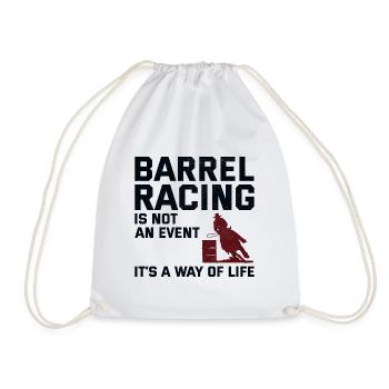 Barrel Racer Racing Reiten Reiten Rennen Rodeo - Turnbeutel - Weiß - Vorne