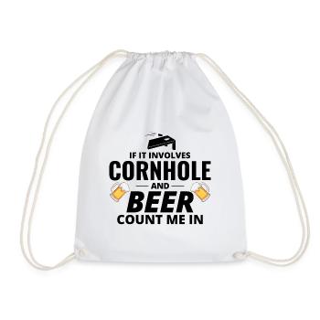 Cornhole Drinking Bean Bag Toss Outdoor Rasen Spiel - Turnbeutel - Weiß - Vorne