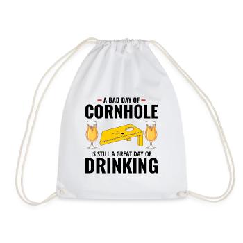 Cornhole Drinking Bean Bag Toss Jeu de pelouse en plein air - Sac de sport léger - blanc - Devant