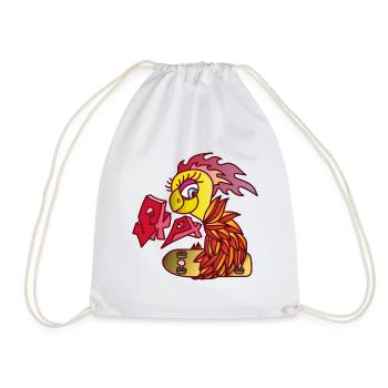 SKATING PHOENIX - Drawstring Bag - white - Front
