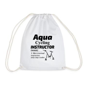 Aqua Cycling Swimming Pool Fitness Training Coach - Drawstring Bag - white - Front