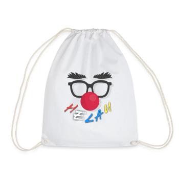 Helau Lustiger Clown-Gesichtsdruck - Turnbeutel - Weiß - Vorne