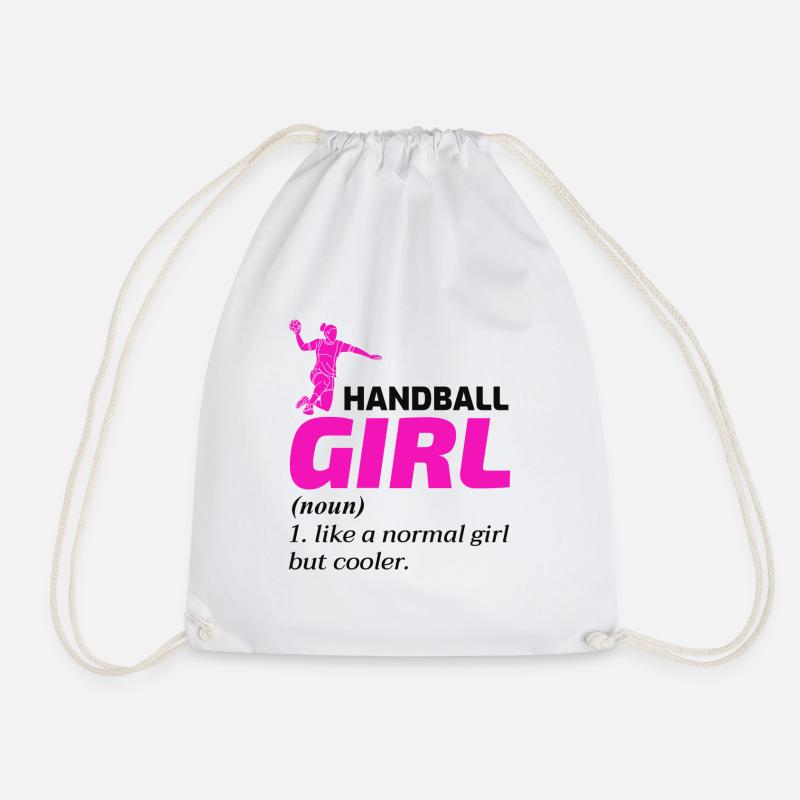 Handball Mädchen Handballer Lustiger Spruch - Turnbeutel - Weiß