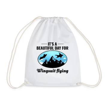 Wingsuit fliegen Base Jumping Fallschirmspringen Wingsuiting - Turnbeutel - Weiß - Vorne