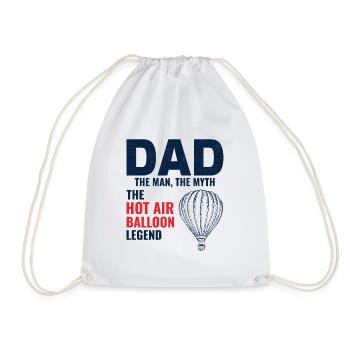 Hot Air Ballooning Hopper Balloon Dad Balloonist - Drawstring Bag - white - Front