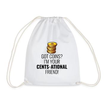 Coin Collecting Collector Numismatic Numismatist - Drawstring Bag - white - Front
