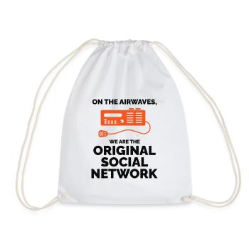 Amateur Ham Radio Operator Original Social Network - Drawstring Bag - white - Front