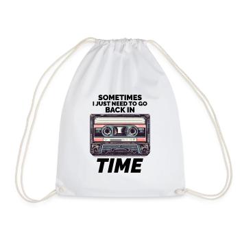 Vintage '80s Cassette Tape: Time Travel in Style - Drawstring Bag - white - Front