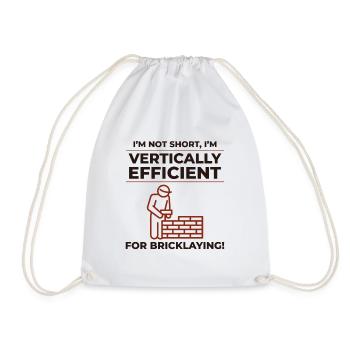 Bricklayer Bricklaying Vertical Efficiency Job - Drawstring Bag - white - Front