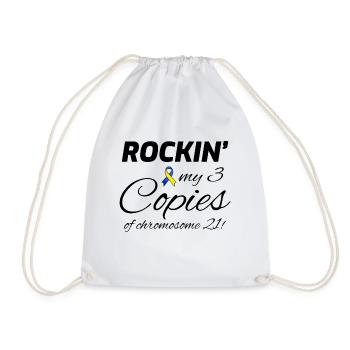 Sensibilisation au syndrome de Down Rockin' Chromosome 21 - Sac de sport léger - blanc - Devant