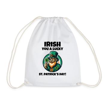 Get Lucky with Our Funny St. Patrick's Day - Drawstring Bag - white - Front