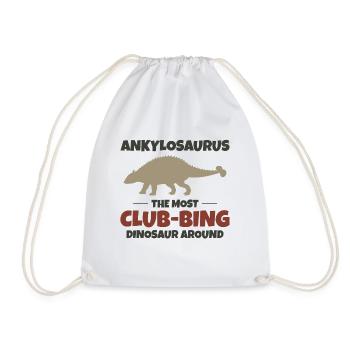 Ankylosaurus Dinosaur Dino Fossil Hunting Club - Drawstring Bag - white - Front