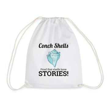 Conch Seashells Collector Beachcomber Sea Shell - Drawstring Bag - white - Front