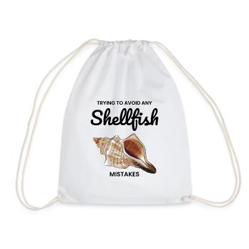 Conch Seashells Collector Beachcomber Sea Shell - Drawstring Bag - white - Front