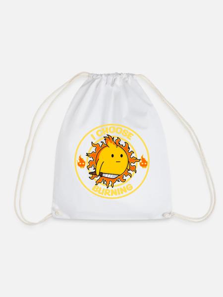 I Choose Burning Funny Sun Sarcasm Mood Design - Drawstring Bag - white