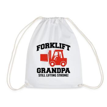 Forklift Operator Heavy Equipment Driver Grandpa - Drawstring Bag - white - Front