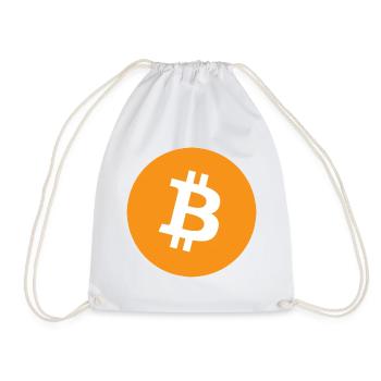 Bitcoin Symbol im Orange Kreis - Turnbeutel - Weiß - Vorne