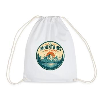 Die Berge – Retro-Design - Turnbeutel - Weiß - Vorne