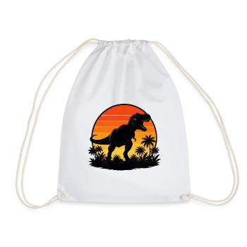 T-Rex au coucher de soleil tropical - Sac de sport léger - blanc - Devant