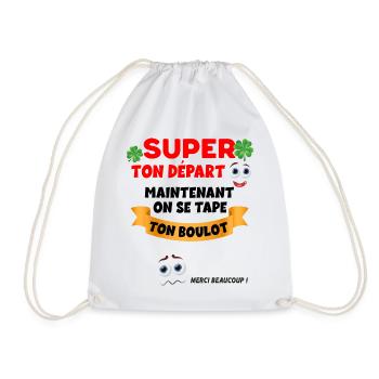 Collègue départ cadeau message Boulot - Sac de sport léger - blanc - Devant