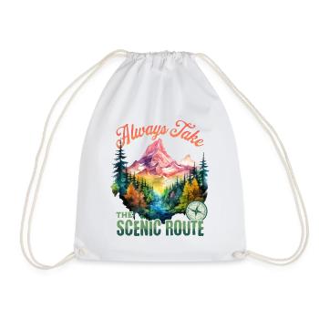 Hiking Hiking Mountains Mountaineering Climbing Nature - Drawstring Bag - white - Front