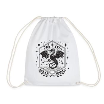 Mystic Dragon – Magical Fantasy Design - Drawstring Bag - white - Front