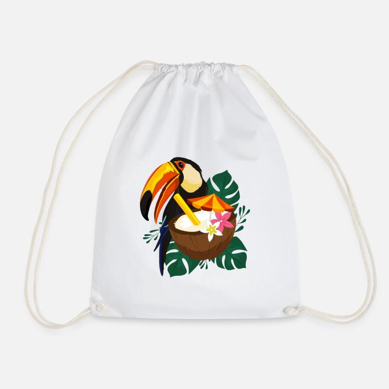 Toucan Summer - poster - Drawstring Bag - white