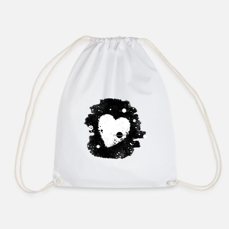 Universe heart - Drawstring Bag - white