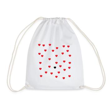 heart - Drawstring Bag - white - Front