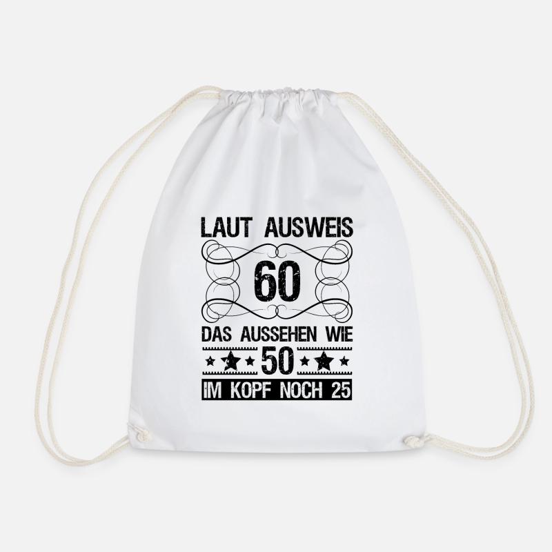 60. Geburtstag Geschenk - Turnbeutel - Weiß