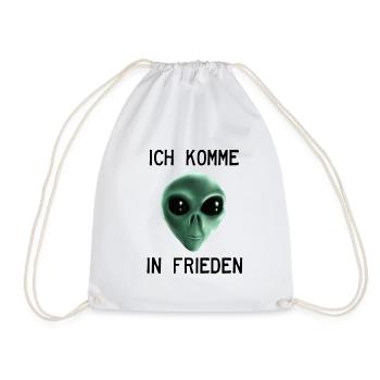 Alien - Ich komme in Frieden - Turnbeutel - Weiß - Vorne