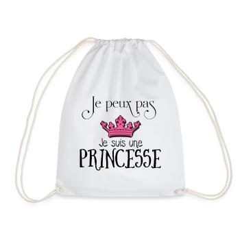 •JE PEUX PAS•Je peux pas je suis une princesse - Sac de sport léger - blanc - Devant