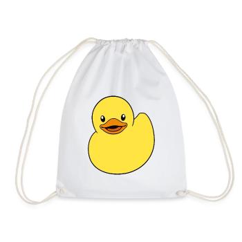 Quietscheente, a Rubber Duck, Gummiente, Enten - Turnbeutel - Weiß - Vorne