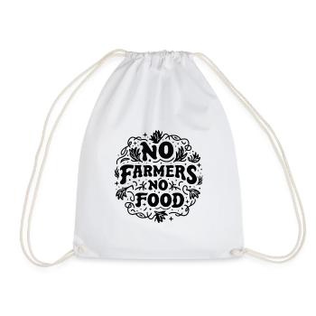 No farmers no food - Drawstring Bag - white - Front