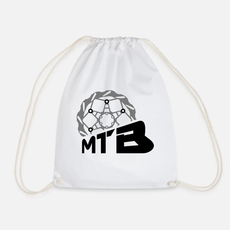 Mountain Bike Brake Disc MTB - Drawstring Bag - white