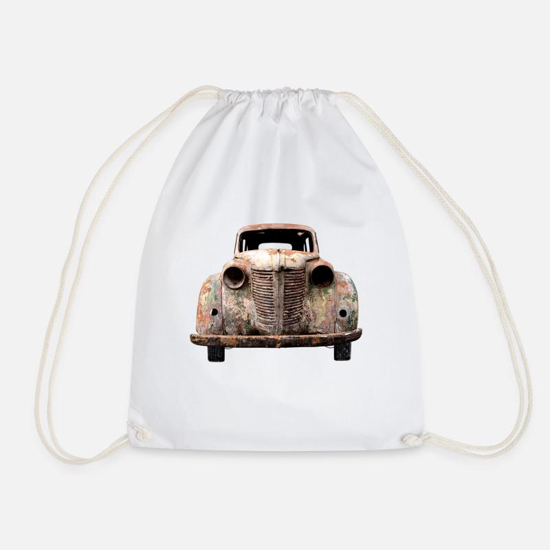 automobile - Drawstring Bag - white